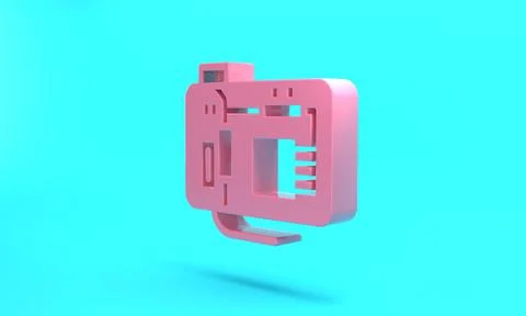 Pink Electronic computer components motherboard digital chip integrated scien Illustrazione stock