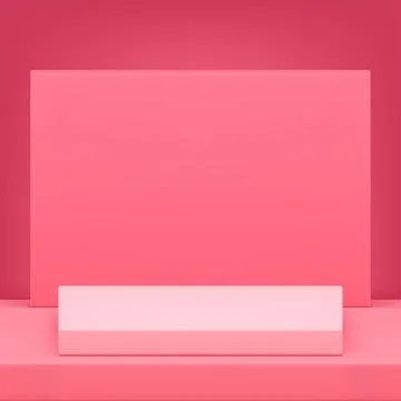 Pink elegant 3d podium geometric pedestal mock up for cosmetic beauty product Stock Illustration