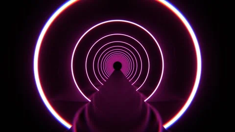 Pink Elegant Dark Sci-Fi Tunnel Background VJ Loop l 4K Stock Footage 295212438
