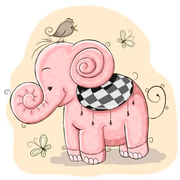 Pink Elephant Stock Illustration