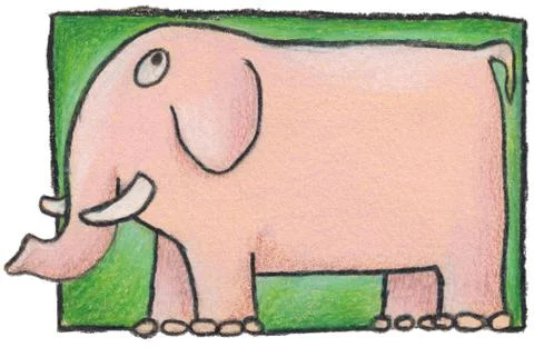 A pink elephant Stock Illustration