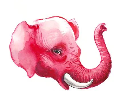 Pink elephant Illustrazione stock