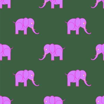 Pink Elephant Seamless Pattern Big Pink Elephant Seamless Pattern. Zoo Ani... Stock Photos