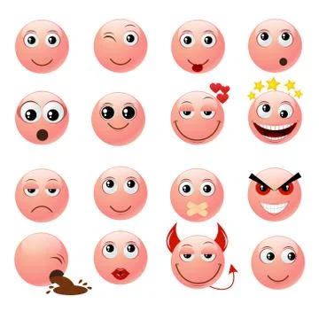 Pink emoticons Stock Illustration