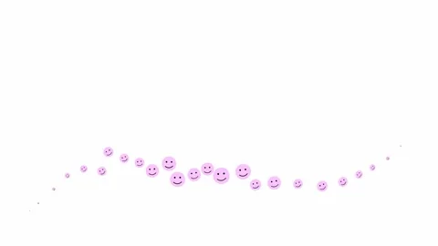 Pink emoticons wave white Stock Footage 237077519