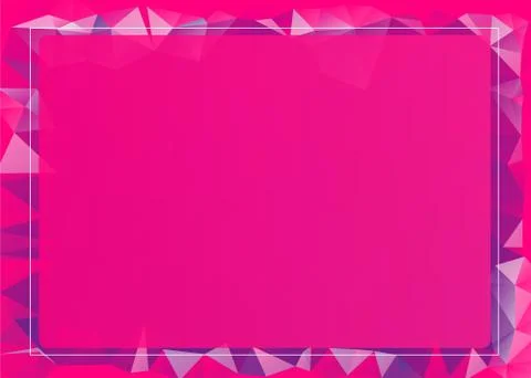 Pink empty Box Frame On Abstract Low Poly Purple Polygonal Background Vector Stock Illustration