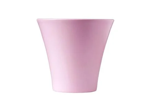 Pink empty flower pot, isolated on white background Stock Photos