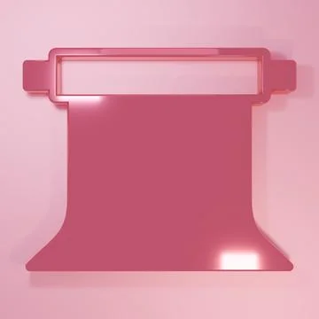 Pink Empty photo studio icon isolated on pink background. Screen backdrop. .. Stock Illustration