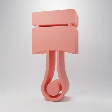 Pink Engine piston icon isolated on pink background. Car engine piston sign.. イラスト素材