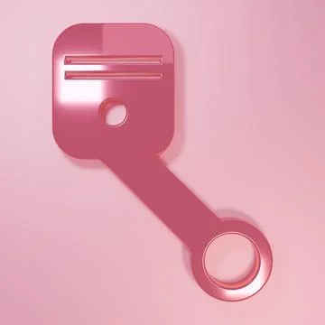 Pink Engine piston icon isolated on pink background. Car engine piston sign.. Stock Illustration
