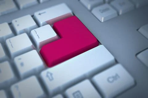 Pink enter key on keyboard Stock Illustration