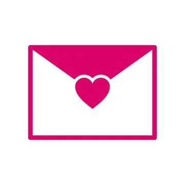 Pink Envelope With Heart Icon Stock Illustration