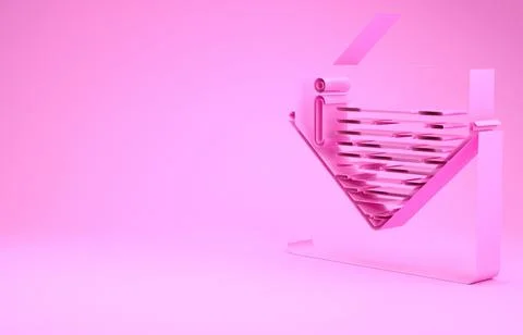 Pink Envelope icon isolated on pink background. Email message letter symbol.  Stock Illustration