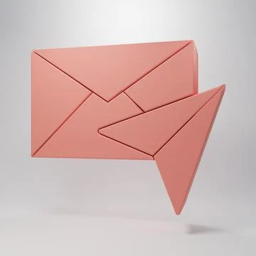 Pink Envelope icon isolated on pink background. Email message letter symbol.. Stock Illustration