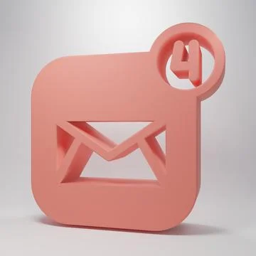 Pink Envelope icon isolated on pink background. Received message concept. N.. 스톡 일러스트