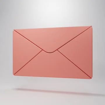Pink Envelope icon isolated on pink background. Email message letter symbol.. Illustrazione stock