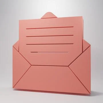 Pink Envelope icon isolated on pink background. Email message letter symbol.. 스톡 일러스트
