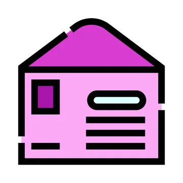 Pink envelope icon symbolizing mail delivery messaging Illustrazione stock