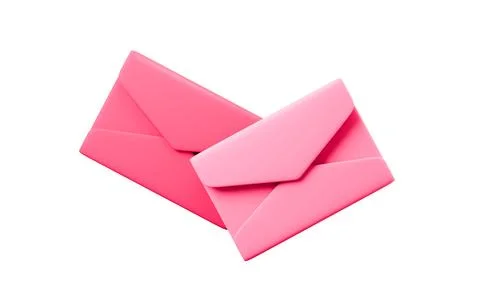 Pink envelope. Information love transfer. Love letter or wedding invitation.. Stock Illustration
