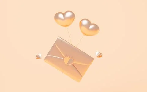 Pink envelope. Information love transfer. Love letter or wedding invitation.. Stock Illustration