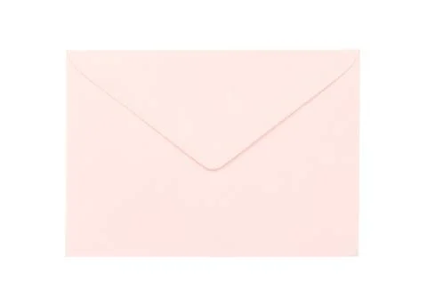 Pink envelope isolated on white Stock Photos