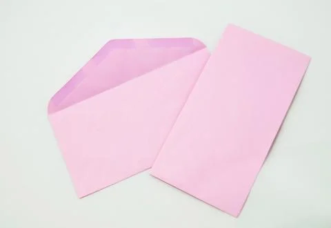 Pink envelope mail Stock Photos
