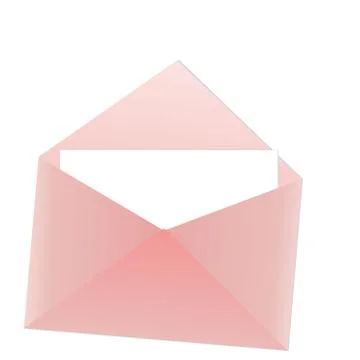 Pink envelope with note Stock Illustration