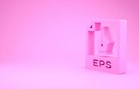Pink EPS file document. Download eps button icon isolated on pink background. Stockillustratie