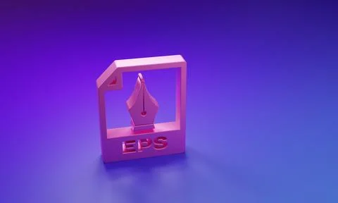 Pink EPS file document. Download eps button icon isolated on purple-blue ba.. Illustrazione stock