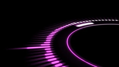 Pink equalizer on a black background, circle rotation Stock Footage 101302734