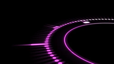 Pink equalizer on a black background, circle rotation Stock Footage 101302765