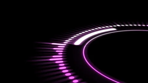 Pink equalizer on a black background, circle rotation Stock Footage 101302801