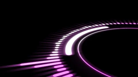 Pink equalizer on a black background, circle rotation Stock Footage 101302821