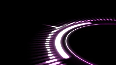 Pink equalizer on a black background, circle rotation Stock Footage 101302843