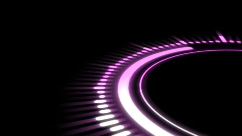 Pink equalizer on a black background, circle rotation Stock Footage 101302895