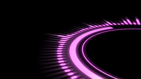 Pink equalizer on a black background, circle rotation Stock Footage 101302943