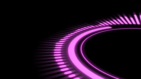 Pink equalizer on a black background, circle rotation Stock Footage 101303018