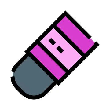 Pink eraser correcting mistakes and deleting errors Stock-Illustration
