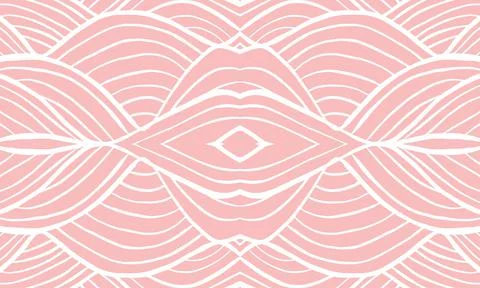 Pink ethnic seamless pattern design. Stock Illustration