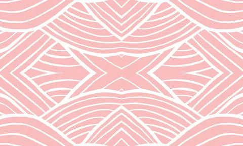 Pink ethnic seamless pattern design. Stock Illustration