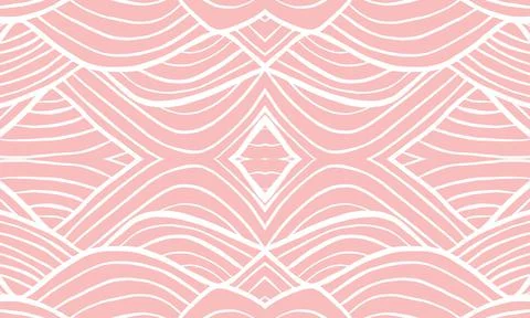 Pink ethnic seamless pattern design. Stock Illustration