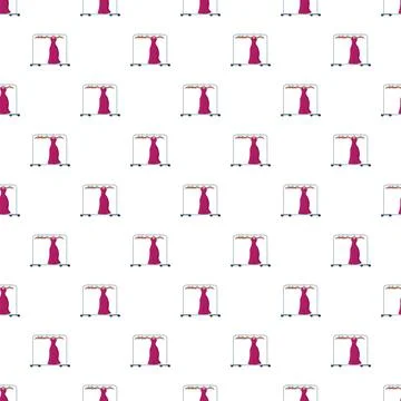 Pink evening dress pattern on white background 스톡 일러스트