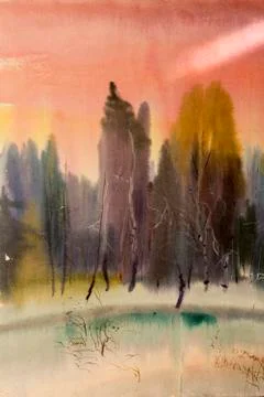 Pink evening Stock Illustration