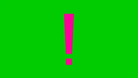 Pink exclamation mark green Stock Footage 228949275