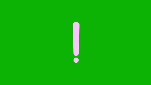 Pink exclamation mark green Stock Footage 255795601