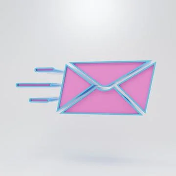 Pink Express envelope icon isolated on grey background. Email message lette.. Stock Illustration