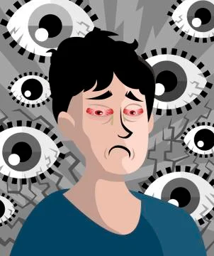 Pink eye man 스톡 일러스트