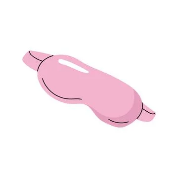 Pink eye mask for sleeping and travel comfort isolated on white background Stock Illustration
