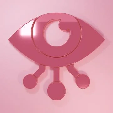 Pink Eye scan icon isolated on pink background. Scanning eye. Security chec.. Stock Illustration