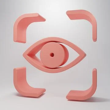 Pink Eye scan icon isolated on pink background. Scanning eye. Security chec.. Stock Illustration